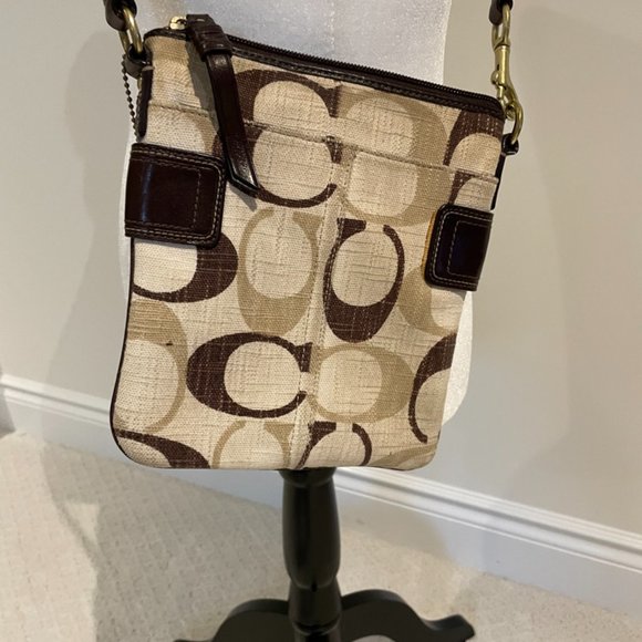 Authentic Coach Classic Print Crossbody Bag - Picture 2 of 6